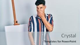  Presentation with close up of young girls - Presentation theme featuring young-hispanic-man-standing-close background and a lemonade colored foreground