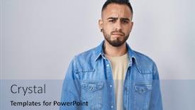  Presentation with hispanic - Presentation theme enhanced with young-hispanic-man-standing-over background and a  colored foreground