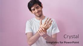  Presentation with inflammation - Slide deck featuring young-hispanic-man-standing-over background and a coral colored foreground