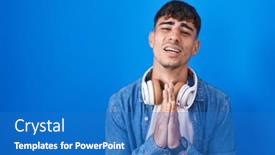  Presentation with praying hands - Theme featuring young-hispanic-man-standing-over background and a teal colored foreground