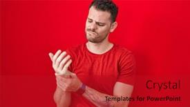  Presentation with inflammation - PPT layouts enhanced with young-hispanic-man-standing-over background and a crimson colored foreground