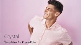  Presentation with hispanic - Slide set having young-hispanic-man-standing-over background and a lemonade colored foreground