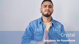  Presentation with praying hands - PPT layouts featuring young-hispanic-man-standing-over background and a  colored foreground