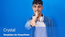  Presentation with blue handshake - 