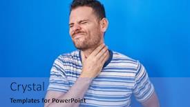  Presentation with infection - Presentation theme with young-hispanic-man-standing-over background and a light blue colored foreground