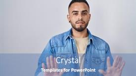  Presentation with forbidden - PPT theme featuring young-hispanic-man-standing-over background and a teal colored foreground