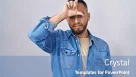  Presentation with hispanic - Presentation theme having young-hispanic-man-standing-over background and a teal colored foreground