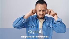  Presentation with noise - Slide deck consisting of young-hispanic-man-standing-over background and a teal colored foreground