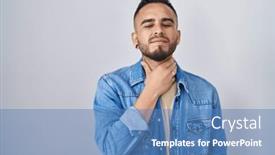  Presentation with infection - Presentation theme enhanced with young-hispanic-man-standing-over background and a teal colored foreground