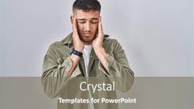  Presentation with stress - Slide set featuring young-hispanic-man-standing-over background and a gray colored foreground