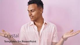  Presentation with comparison - PPT theme with young-hispanic-man-standing-over background and a lemonade colored foreground