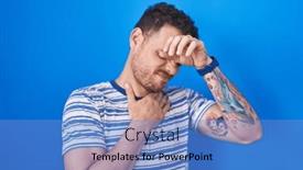  Presentation with fever - Presentation theme having young-hispanic-man-standing-over background and a teal colored foreground