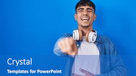  Presentation with shame - Slide set having young-hispanic-man-standing-over background and a teal colored foreground