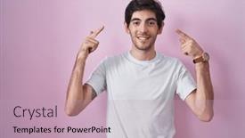  Presentation with thought - Presentation with young-hispanic-man-standing-over background and a soft green colored foreground