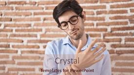  Presentation with inflammation - Presentation design with young-hispanic-man-standing-over background and a coral colored foreground