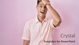  Presentation with memory - PPT layouts featuring young-hispanic-man-standing-over background and a lemonade colored foreground