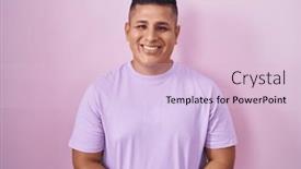  Presentation with optimistic - Presentation theme consisting of young-hispanic-man-standing-over background and a lemonade colored foreground