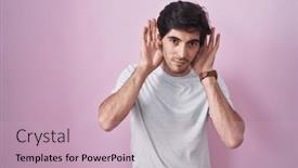  Presentation with deaf - Presentation theme having young-hispanic-man-standing-over background and a soft green colored foreground