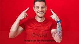  Presentation with great idea - Slides featuring young-hispanic-man-standing-over background and a crimson colored foreground