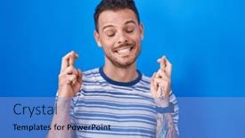  Presentation with hope - Presentation theme having young-hispanic-man-standing-over background and a light blue colored foreground