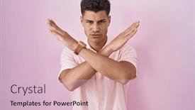  Presentation with negative - Presentation design having young-hispanic-man-standing-over background and a lemonade colored foreground