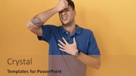  Presentation with fever - Slide set having young-hispanic-man-standing-over background and a gold colored foreground