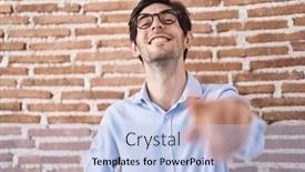  Presentation with shame - Slides enhanced with young-hispanic-man-standing-over background and a light blue colored foreground