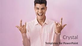  Presentation with rock music - Presentation consisting of young-hispanic-man-standing-over background and a lemonade colored foreground