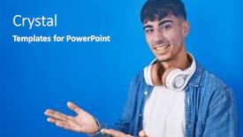  Presentation with natural - Presentation theme enhanced with young-hispanic-man-standing-over background and a teal colored foreground