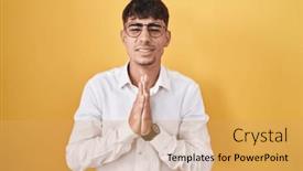  Presentation with hope - Presentation theme consisting of young-hispanic-man-standing-over background and a yellow colored foreground