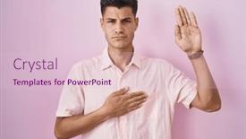  Presentation with chest - Presentation theme with young-hispanic-man-standing-over background and a lemonade colored foreground