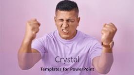  Presentation with anger - Theme with young-hispanic-man-standing-over background and a light blue colored foreground