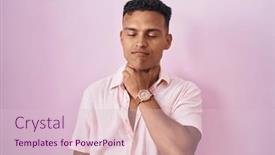  Presentation with sore throat - Presentation design with young-hispanic-man-standing-over and a lemonade colored foreground