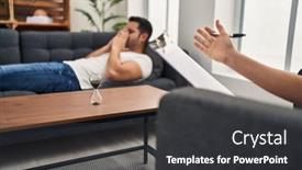  Presentation with mental - Presentation theme enhanced with young-hispanic-man-stressed-having background and a dark gray colored foreground