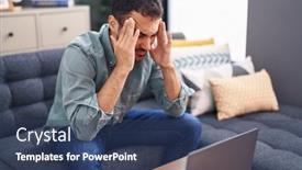  Presentation with stressed - Slide set consisting of young-hispanic-man-stressed-using background and a ocean colored foreground