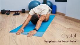  Presentation with stretching - Presentation theme featuring young-hispanic-man-stretching background and a lemonade colored foreground