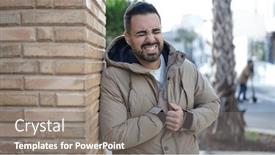  Presentation with heart attack - PPT theme consisting of young-hispanic-man-suffering-heart background and a gray colored foreground
