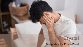  Presentation with backache - PPT theme featuring young-hispanic-man-suffering background and a coral colored foreground