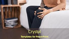  Presentation with knee - Slide deck enhanced with young-hispanic-man-suffering background and a tawny brown colored foreground