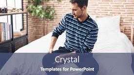  Presentation with knee - PPT layouts with young-hispanic-man-suffering background and a ocean colored foreground