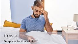  Presentation with pills - PPT theme having young-hispanic-man-taking-pills background and a  colored foreground