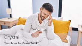  Presentation with pills - PPT theme consisting of young-hispanic-man-taking-pills background and a  colored foreground