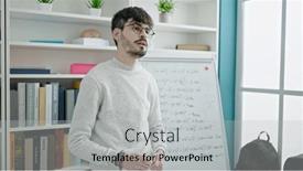  Presentation with maths - Presentation theme with young-hispanic-man-teacher-teaching background and a light gray colored foreground