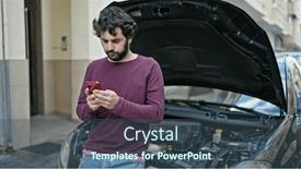  Presentation with insurance - Presentation enhanced with young-hispanic-man-texting-message background and a ocean colored foreground