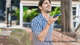  Presentation with man sitting bench - 