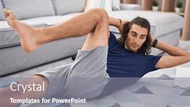  Presentation with training - Presentation with young-hispanic-man-training-abs background and a gray colored foreground