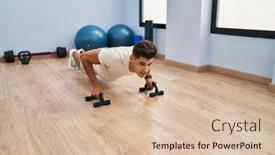  Presentation with training - PPT layouts having young-hispanic-man-training-push background and a lemonade colored foreground