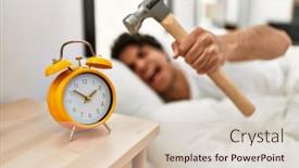  Presentation with alarm - Presentation consisting of young-hispanic-man-turning background and a soft green colored foreground