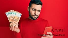  Presentation with smartphone - Colorful presentation enhanced with young-hispanic-man-using-smartphone backdrop and a crimson colored foreground