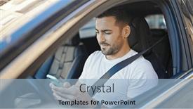  Presentation with smartphone - PPT layouts having young-hispanic-man-using-smartphone background and a light blue colored foreground